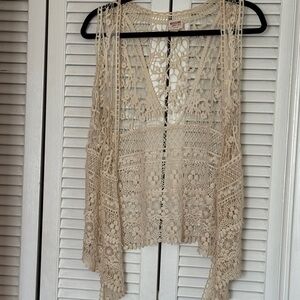 Mossimo Supply Co. Beige Crochet Blouse